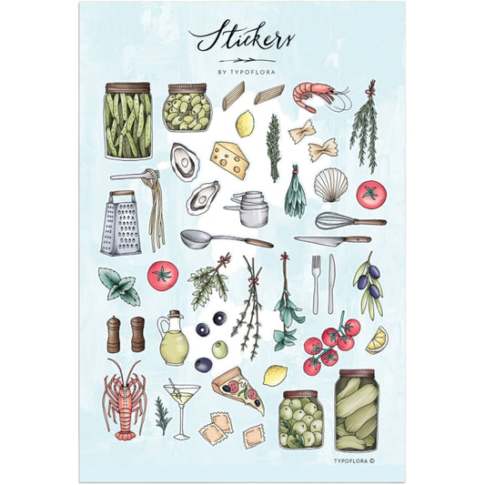 Illustrated Sticker Sheet - Food
