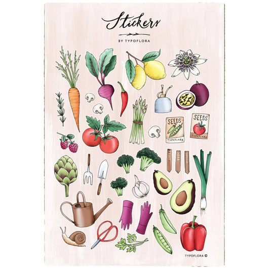 Illustrated Sticker Sheet - Garden